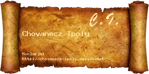 Chovanecz Ipoly névjegykártya